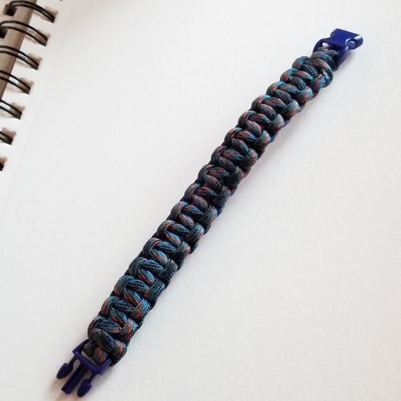 Paracord bracelet blue orange para cord - Picture 9 of 10